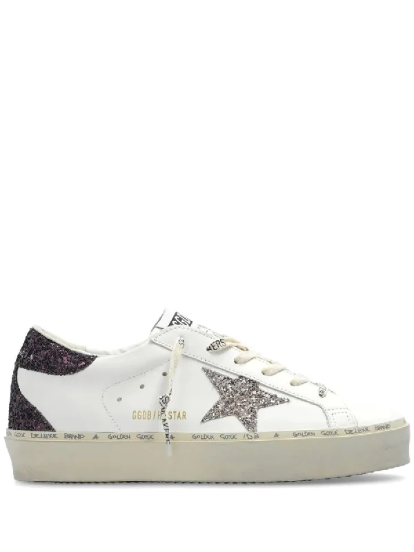 Golden Goose Hi Star Leather Upper Glitter Star Heel Shoes