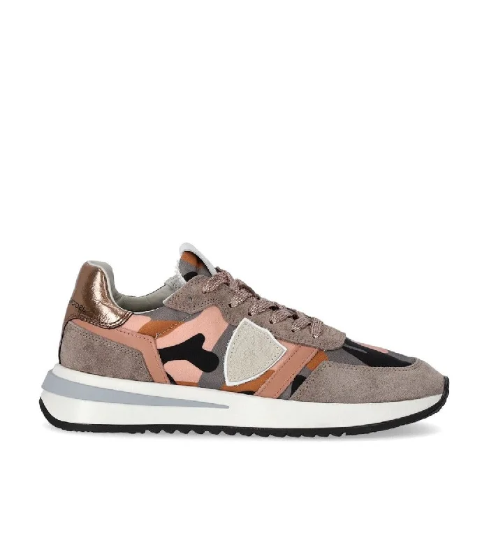 Philippe Model  Tropez 2.1 Camouflage Grey Pink Sneaker