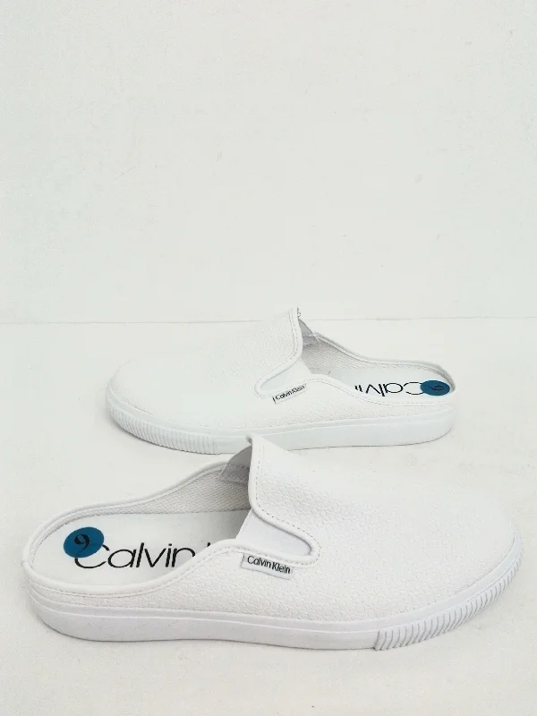 Calvin Klein Women's White Lena Mules Size 8, 9 M