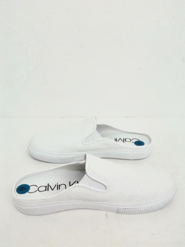 Calvin Klein Women's White Lena Mules Size 8, 9 M