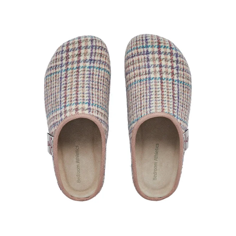 Charlotte - Harris Tweed Slipper Clog - Natural POW Check