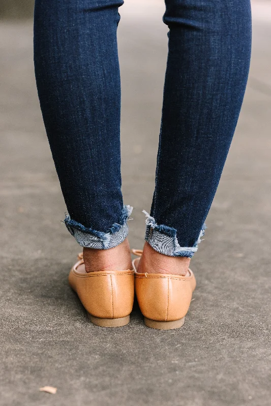 Pep In Your Step Camel Brown Ballet Flats