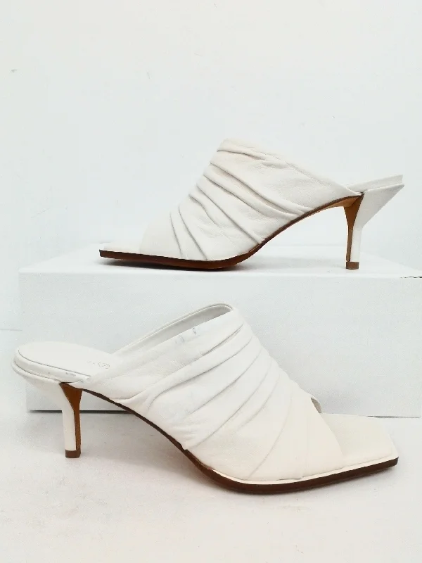 Phillip Lim Women's Georgia Ivory Ruched Mule Size 37.5