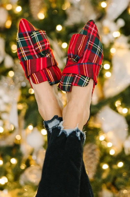 Under The Tree Red Plaid Flats