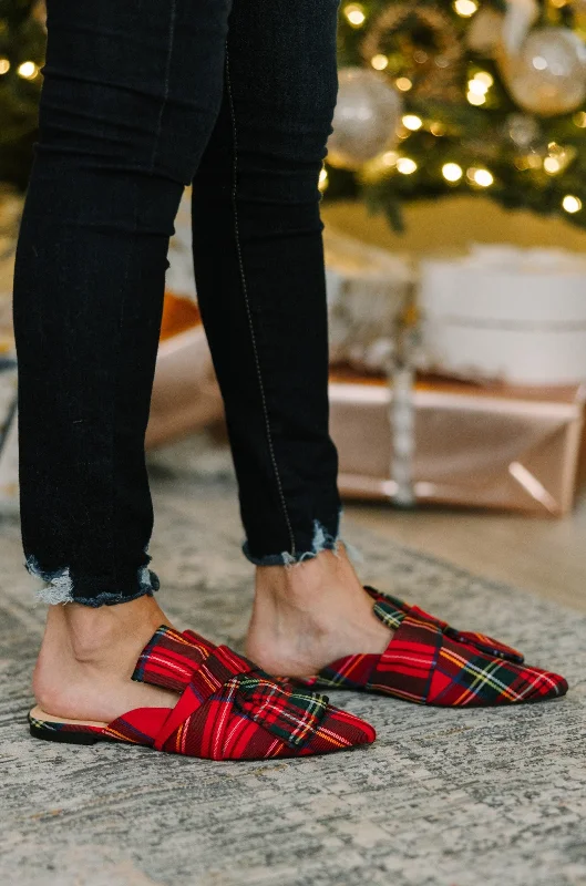 Under The Tree Red Plaid Flats