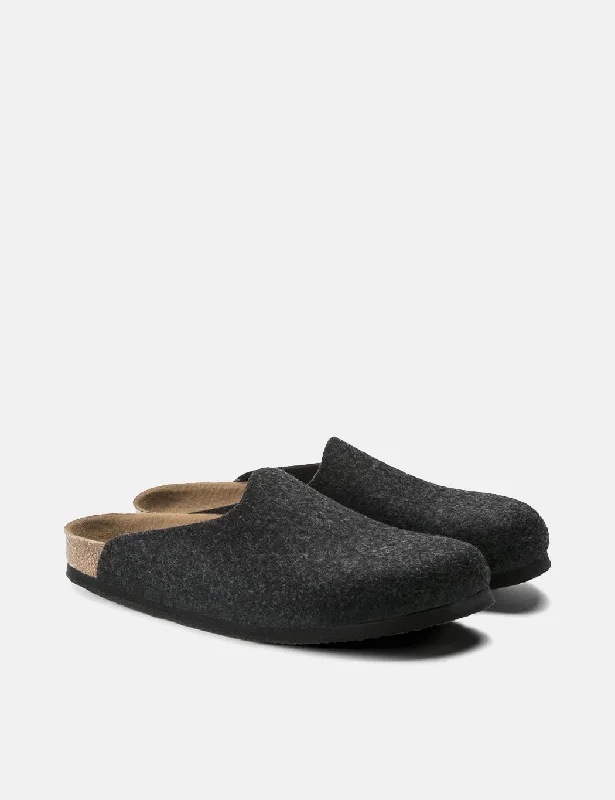 Birkenstock Amsterdam Felt Slipper (Regular) - Anthracite Grey