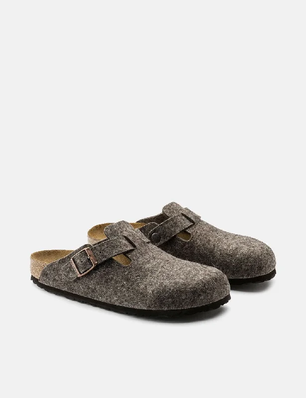 Birkenstock Boston Wool Felt (Regular) - Cacoa Brown