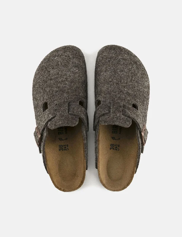 Birkenstock Boston Wool Felt (Regular) - Cacoa Brown