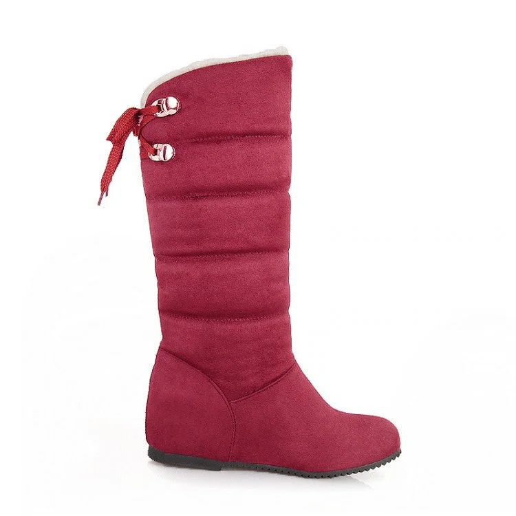 Casual Flock Snow Boots Wedge Heel 9438