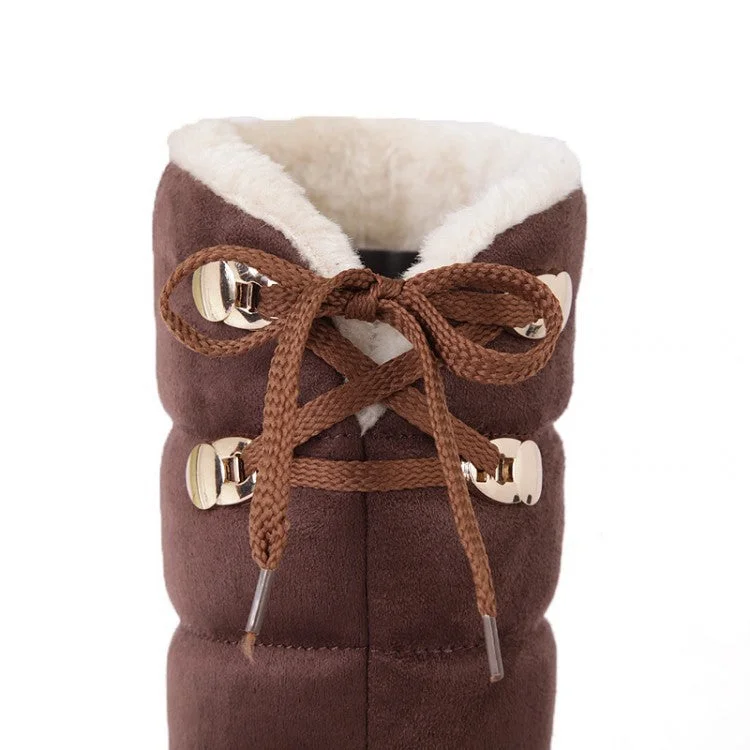 Casual Flock Snow Boots Wedge Heel 9438