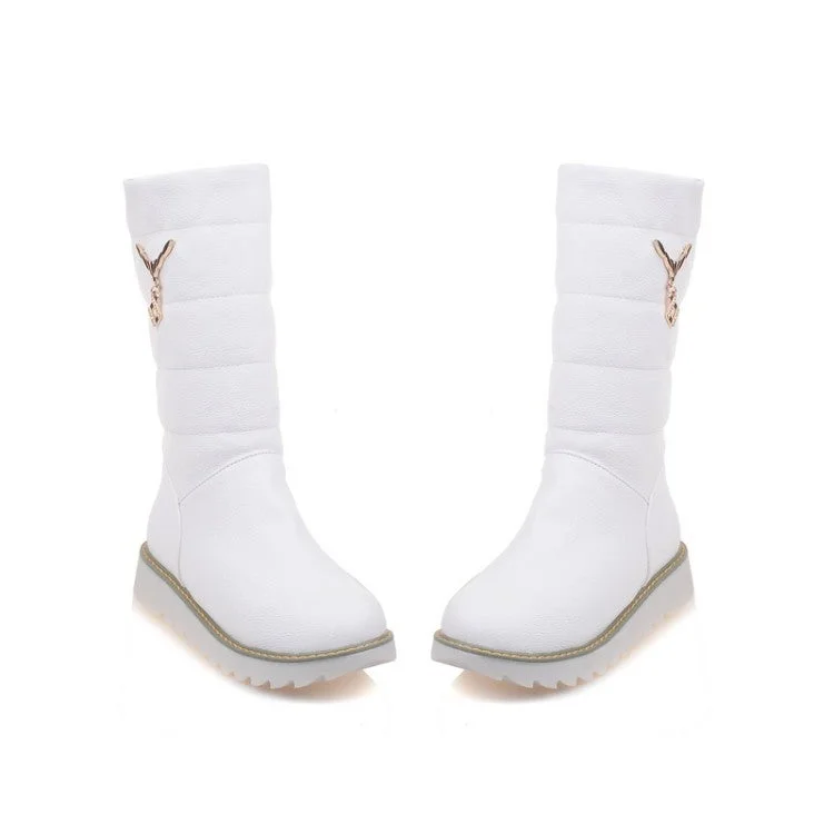 Casual Mid Calf Snow Boots Platform Shoes 9918