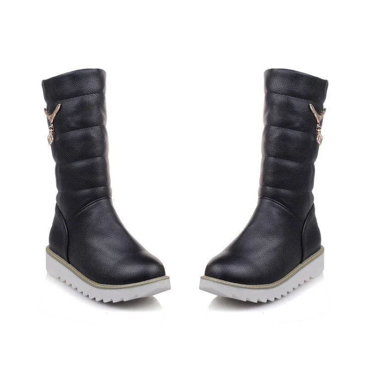 Casual Mid Calf Snow Boots Platform Shoes 9918