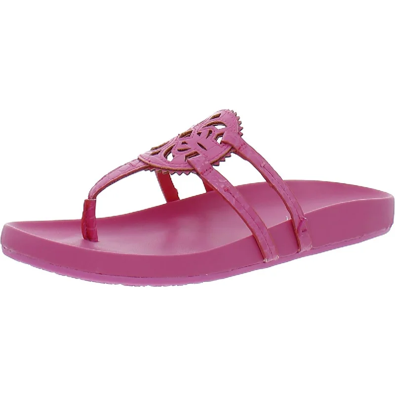 Circus by Sam Edelman Womens Jules Faux Leather Laser Cut Thong Sandals