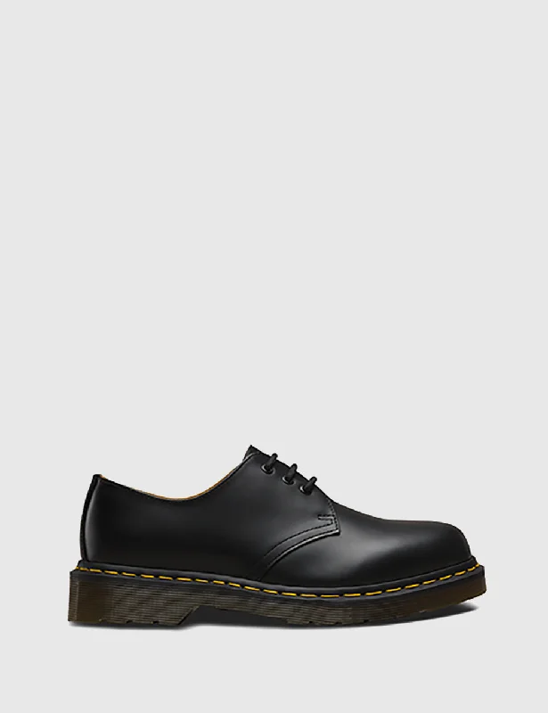 Dr Martens 1461 Shoes (11838002) - Black Smooth/Yellow Welt Stiching