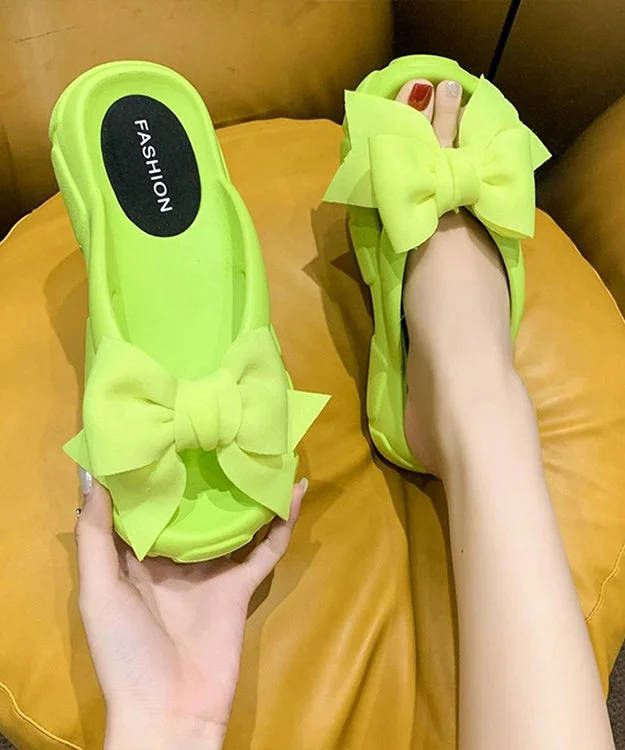 Fashion Bow Splicing Slippers Shoes Rose Peep Toe