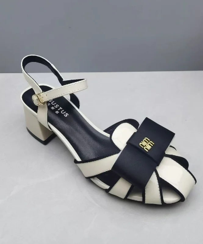 Faux Leather Yellow Splicing Buckle Strap Hollow Out Sandals