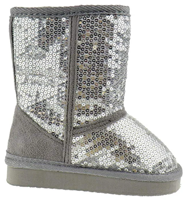 Febe  Baby Girls Fur Shearling Sequin Boots