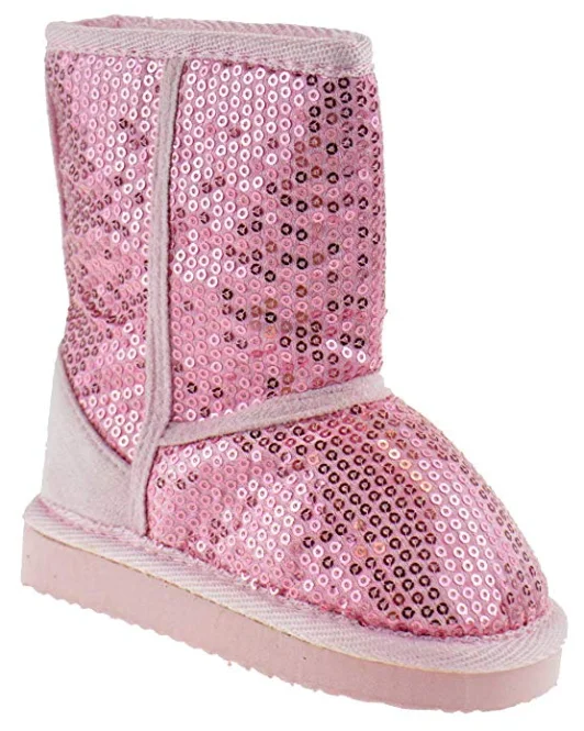 Febe  Baby Girls Fur Shearling Sequin Boots