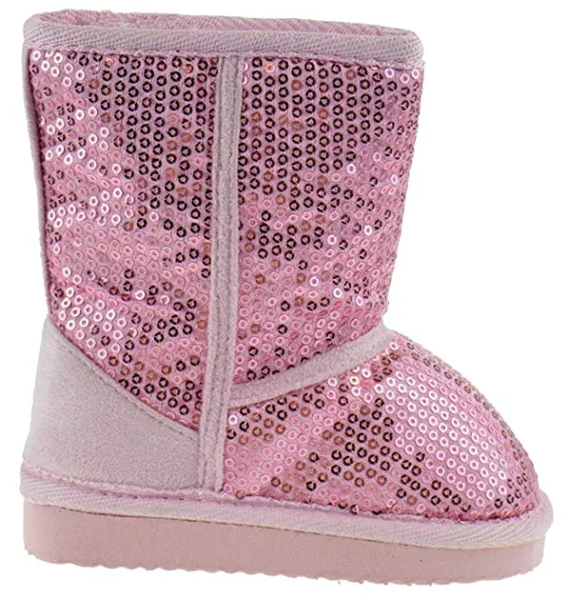 Febe  Baby Girls Fur Shearling Sequin Boots