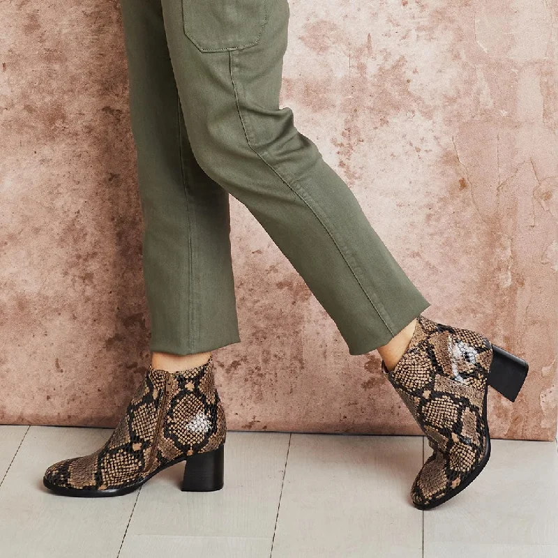 Frankie: Natural Snake Print Leather