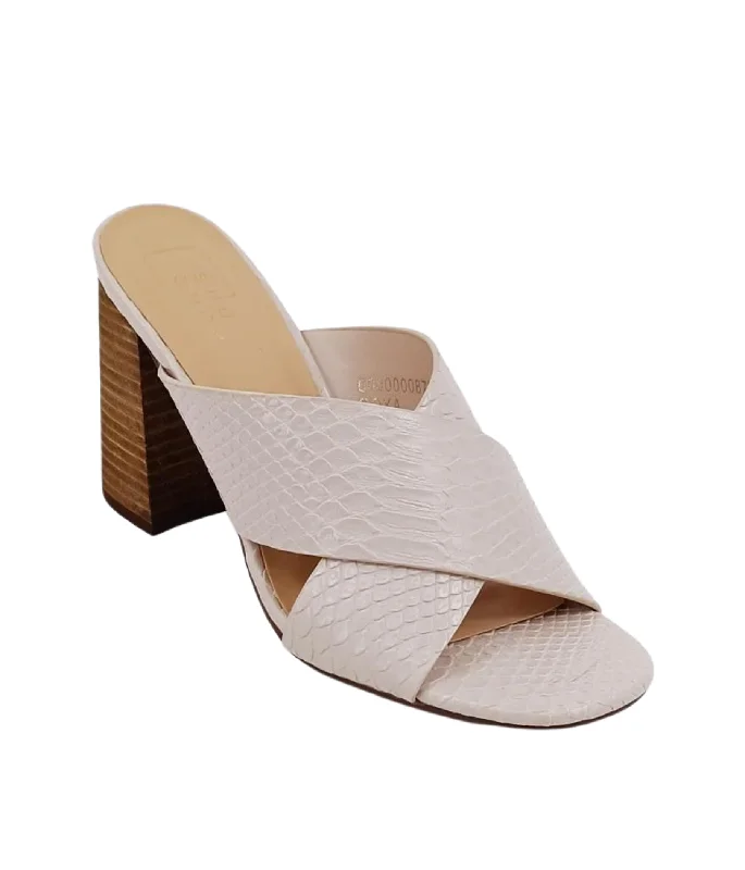 Goya Taupe Snake Heeled Sandal