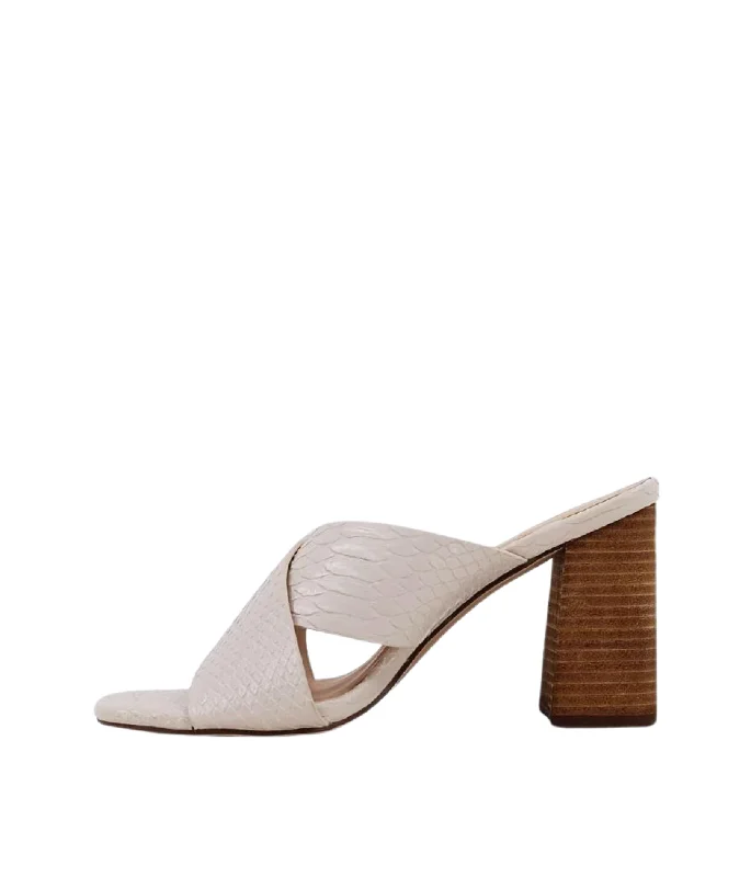 Goya Taupe Snake Heeled Sandal