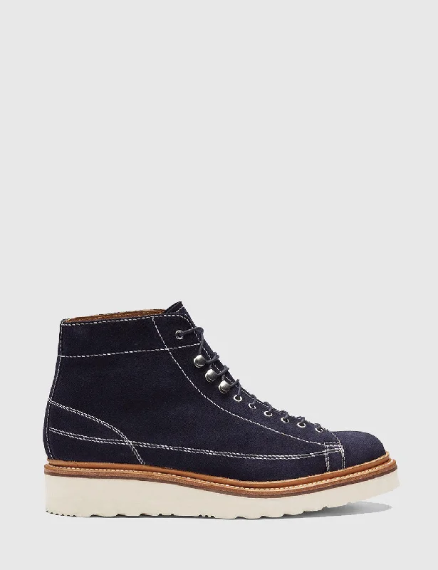 Grenson Andy Suede Monkey Boot - Navy