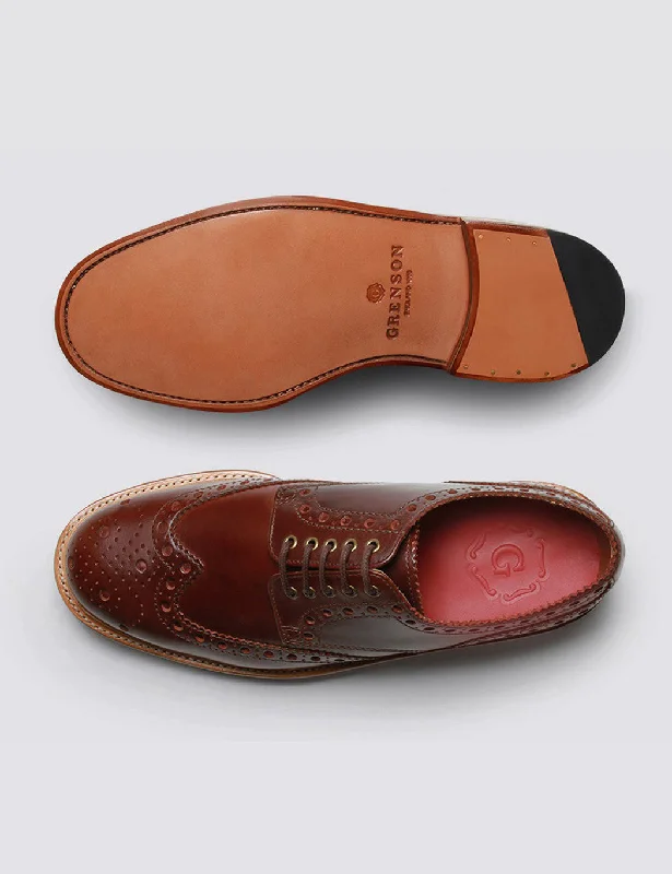 Grenson Curt Derby Shoes - Chesnut