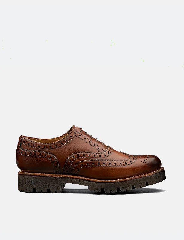 Grenson Stanley Brogue (Handpainted) - Tan