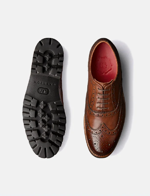 Grenson Stanley Brogue (Handpainted) - Tan