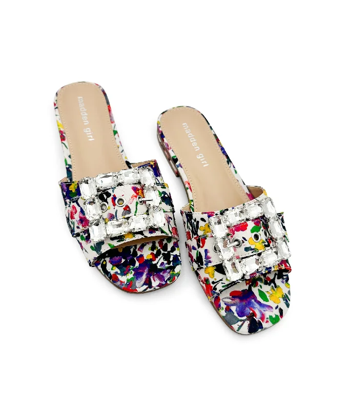 HeyThere Floral Sandals in White