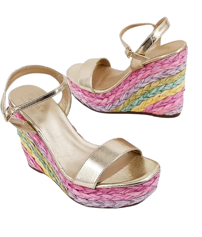 Jacinta Rainbow Wedge in Light Gold