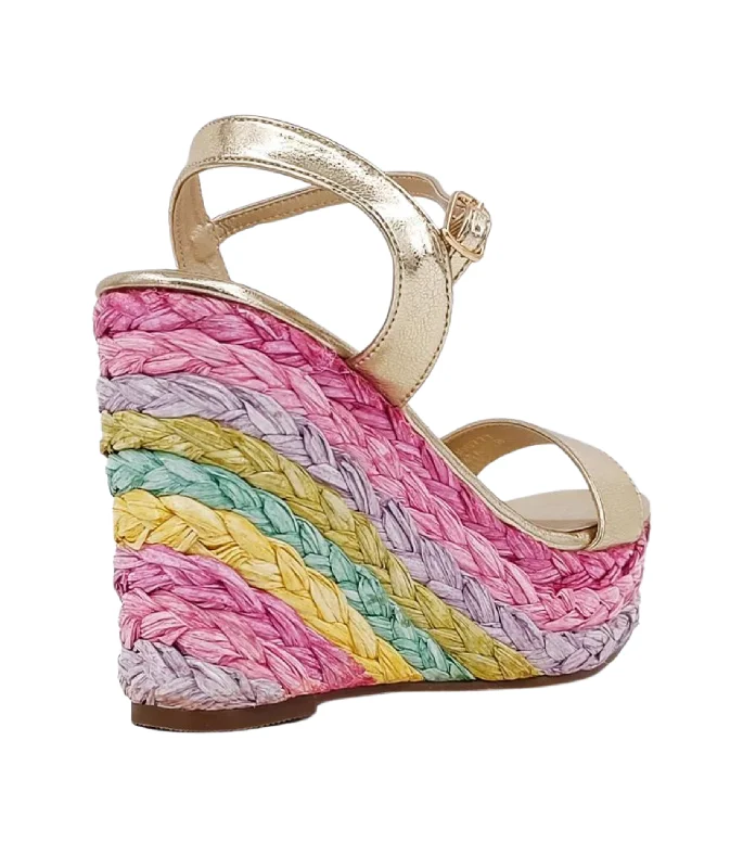 Jacinta Rainbow Wedge in Light Gold