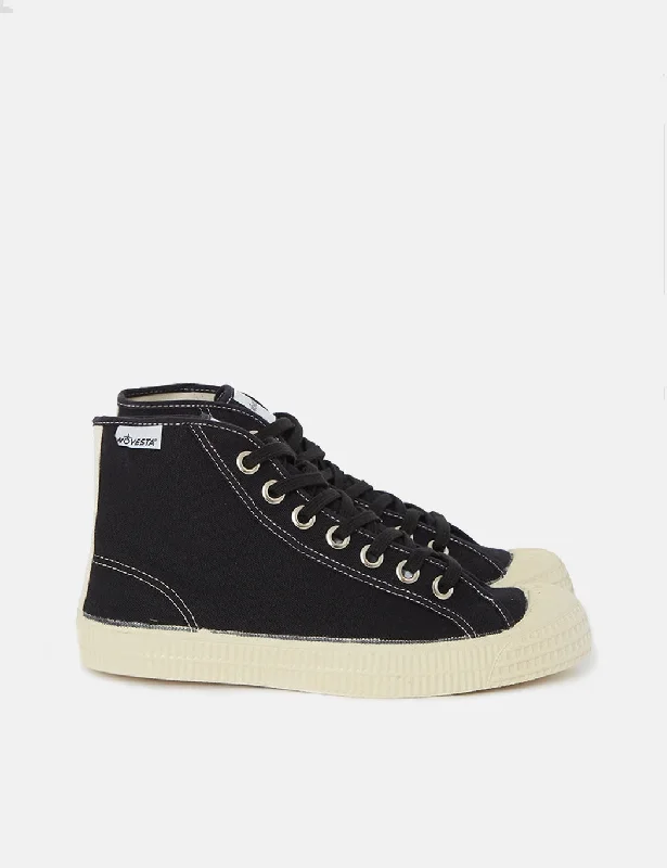 Novesta Star Dribble Contrast Stitch Trainers - Black/Beige/Ecru