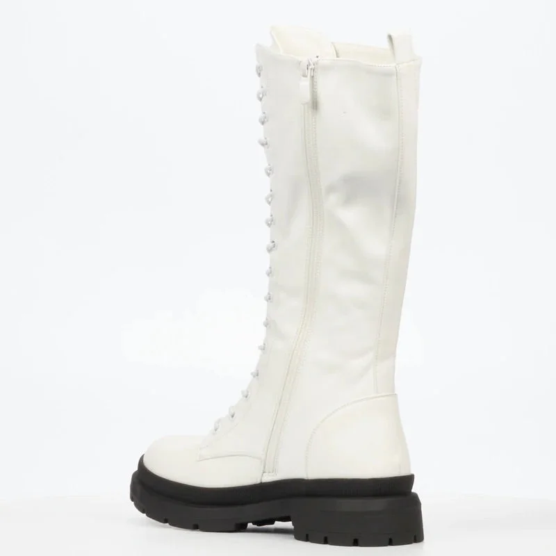 Police Boots - White - last sizes left 4 & 5