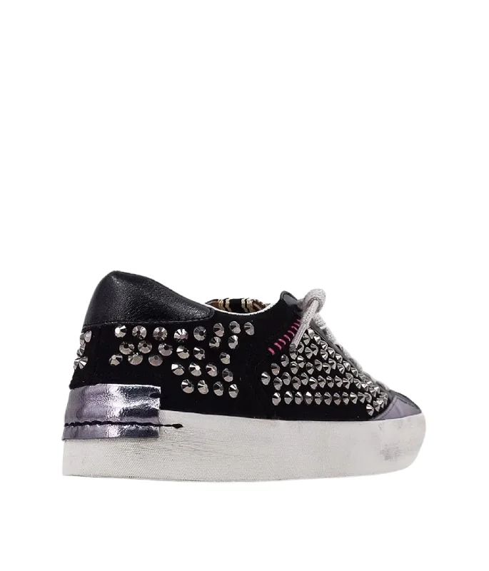 Ruby Black Stud Sneakers