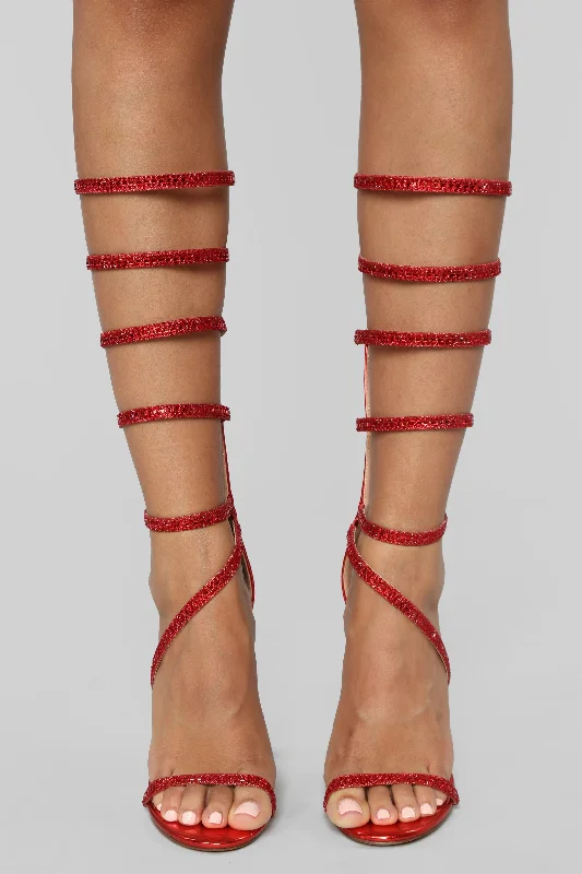 Show Me Heeled Sandal - Red/Red