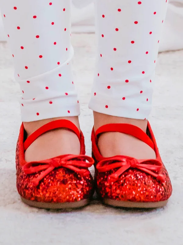 Small Bow Glitter Ballet - Red