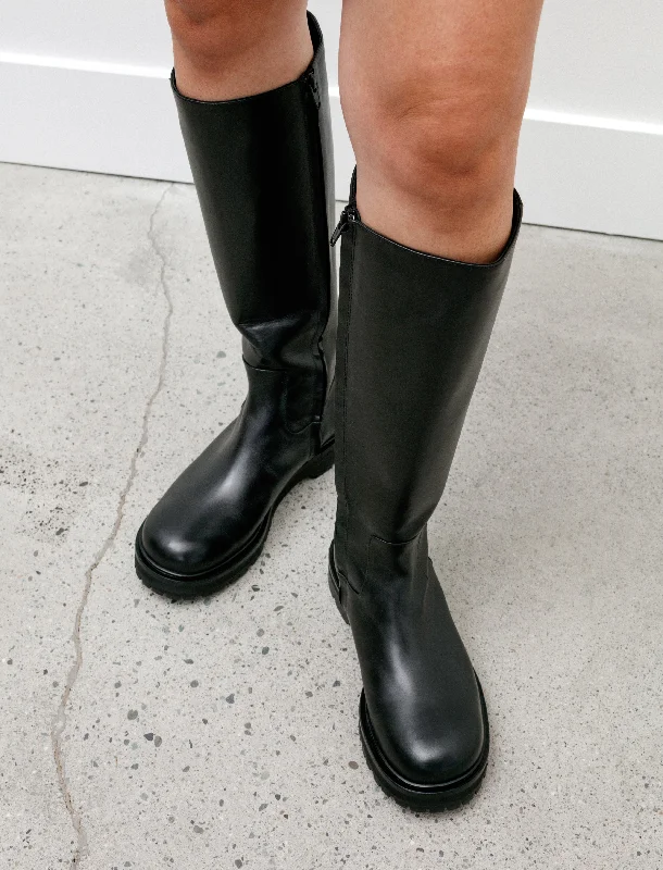 Magda Tall Utility Boot Black