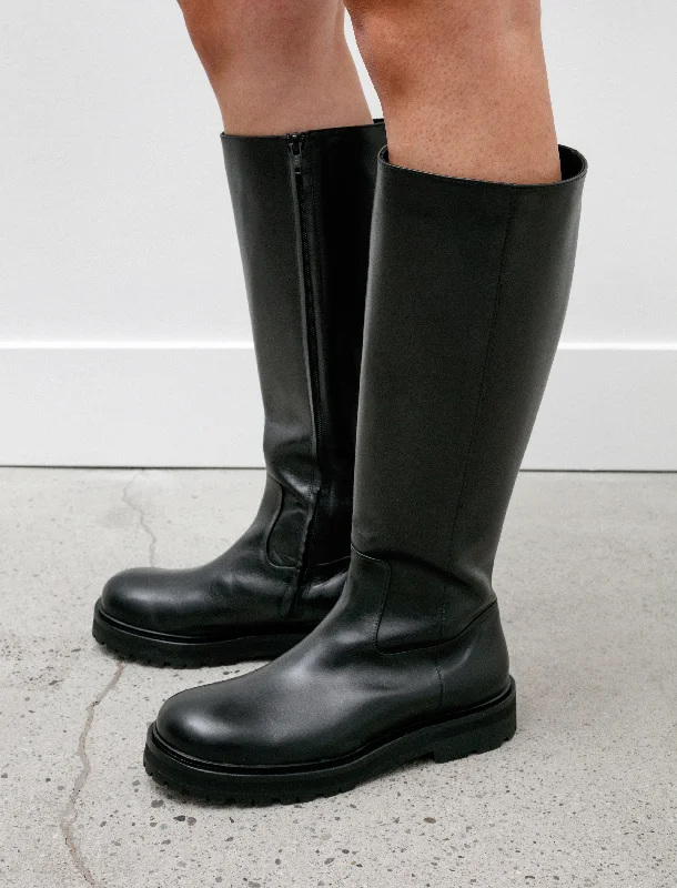 Magda Tall Utility Boot Black