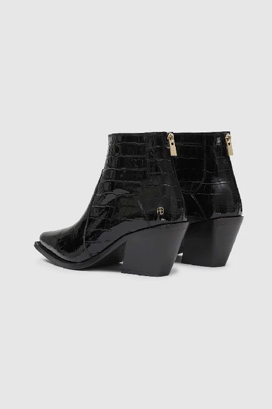 Tania Boots - Black Embossed