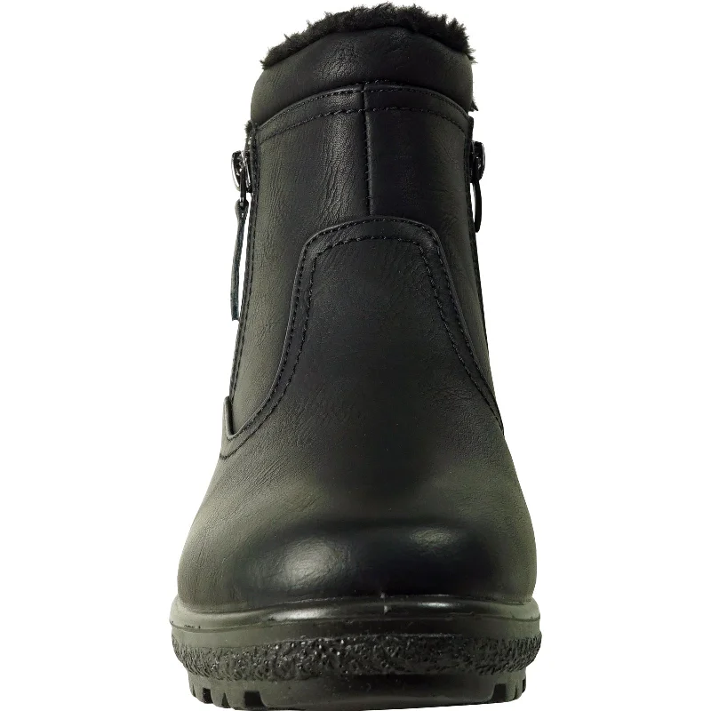 VANGELO Canada Women Boot OY2552 Ankle Winter Fur Casual Boot Black