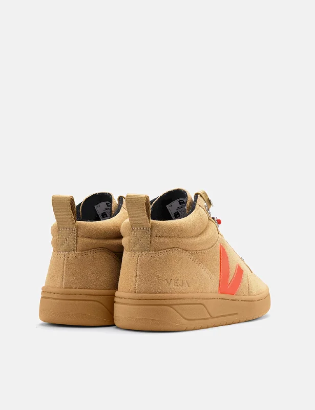 Veja Roraima Suede Trainers - Desert/Orange Fluo/Gum Sole