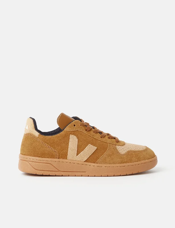 Veja V-10 Suede Trainers - Camel/Desert