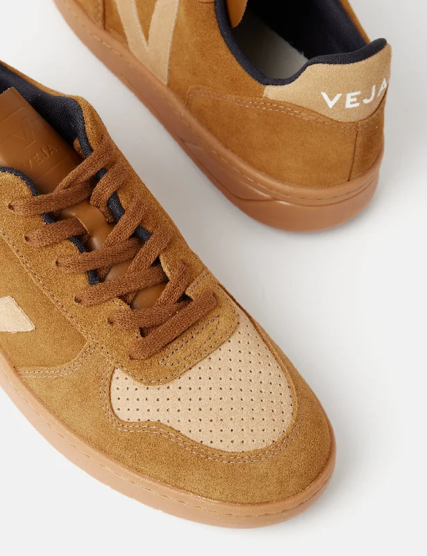 Veja V-10 Suede Trainers - Camel/Desert