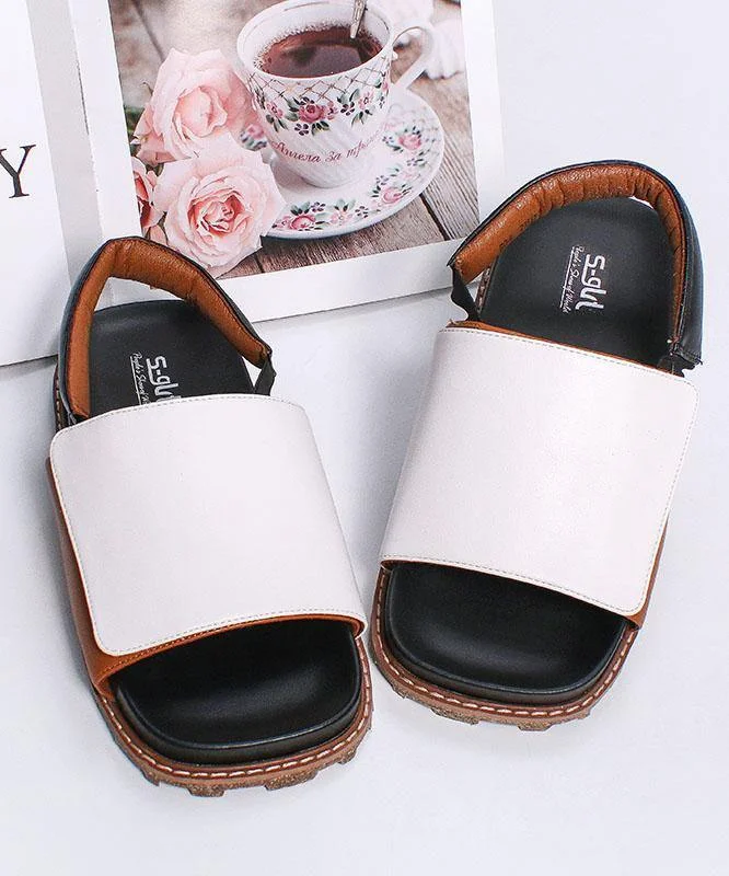 White Faux Leather best sandals for walking  Walking Sandals