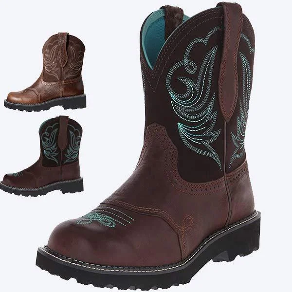 Women'S Embroidered Mid Cowboy Boots 16927330C