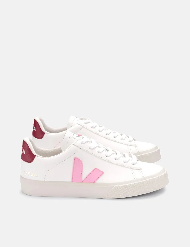 Womens Veja Campo Trainers (Chrome Free) - Extra White/Guimauve/Marsala