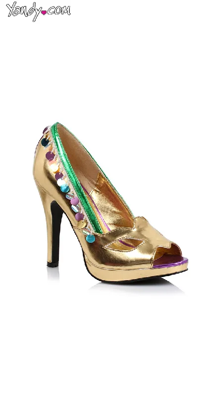 4"" Mardi Gras Peep Toe Pump