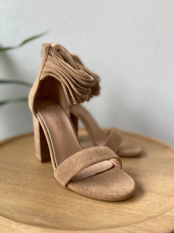 Blair Strappy Heeled Sandal- Khaki